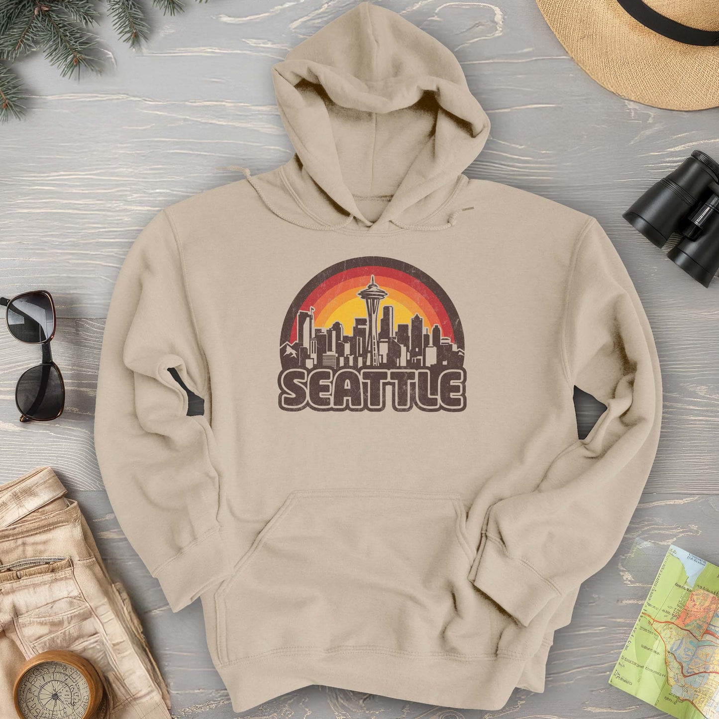 Seattle Retro Sunset Hoodie