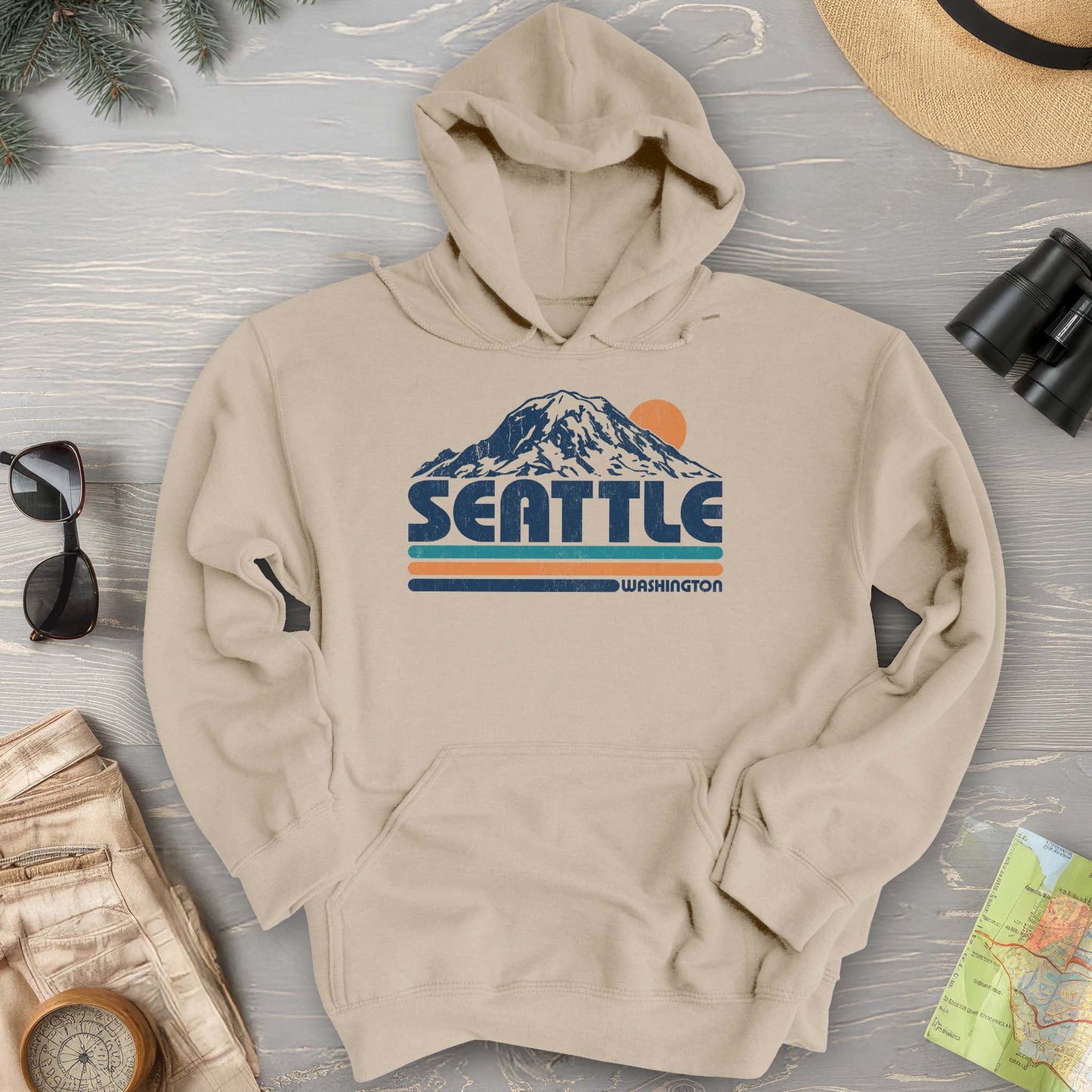 Seattle Retro Stripe Hoodie