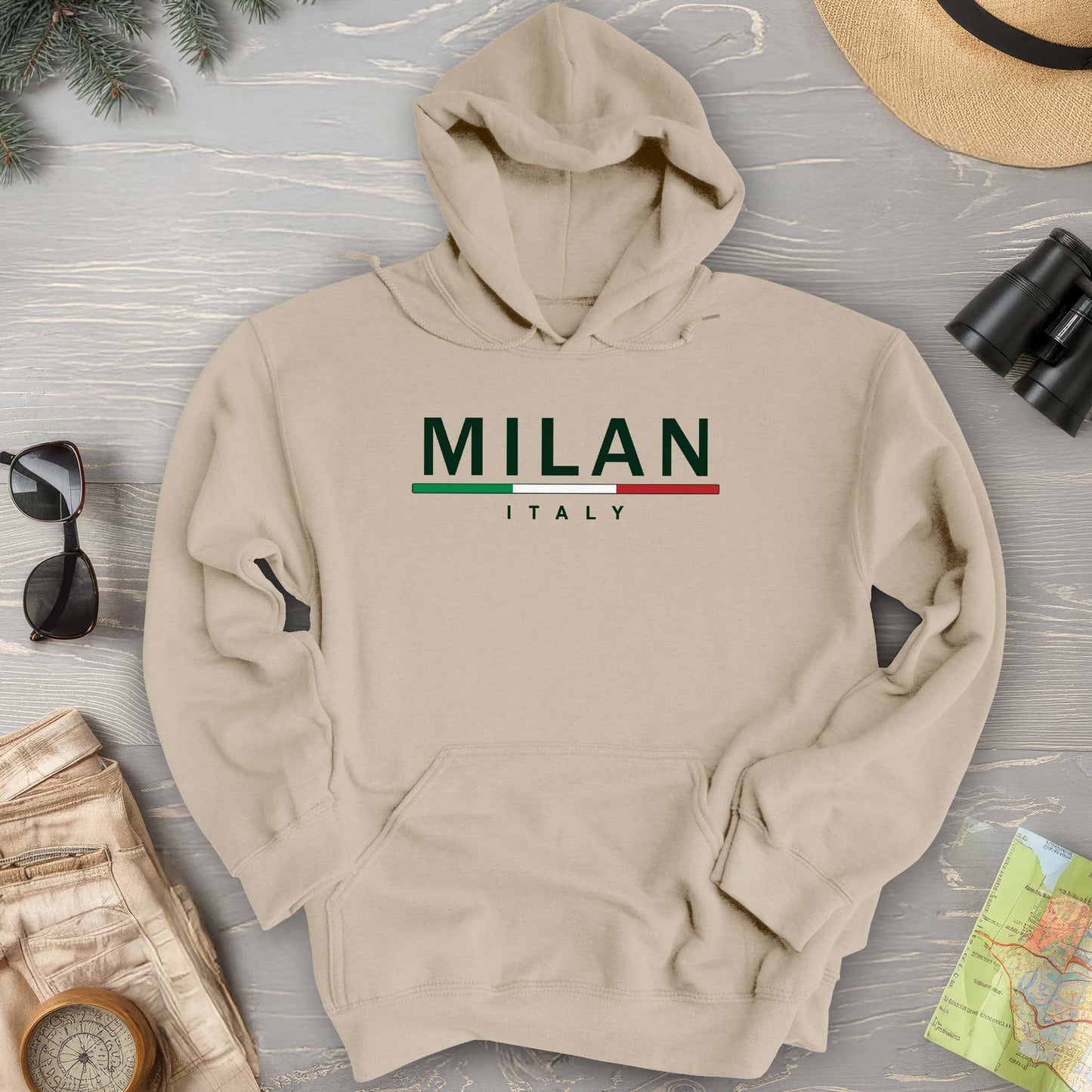 Milan Italy Stripe Hoodie