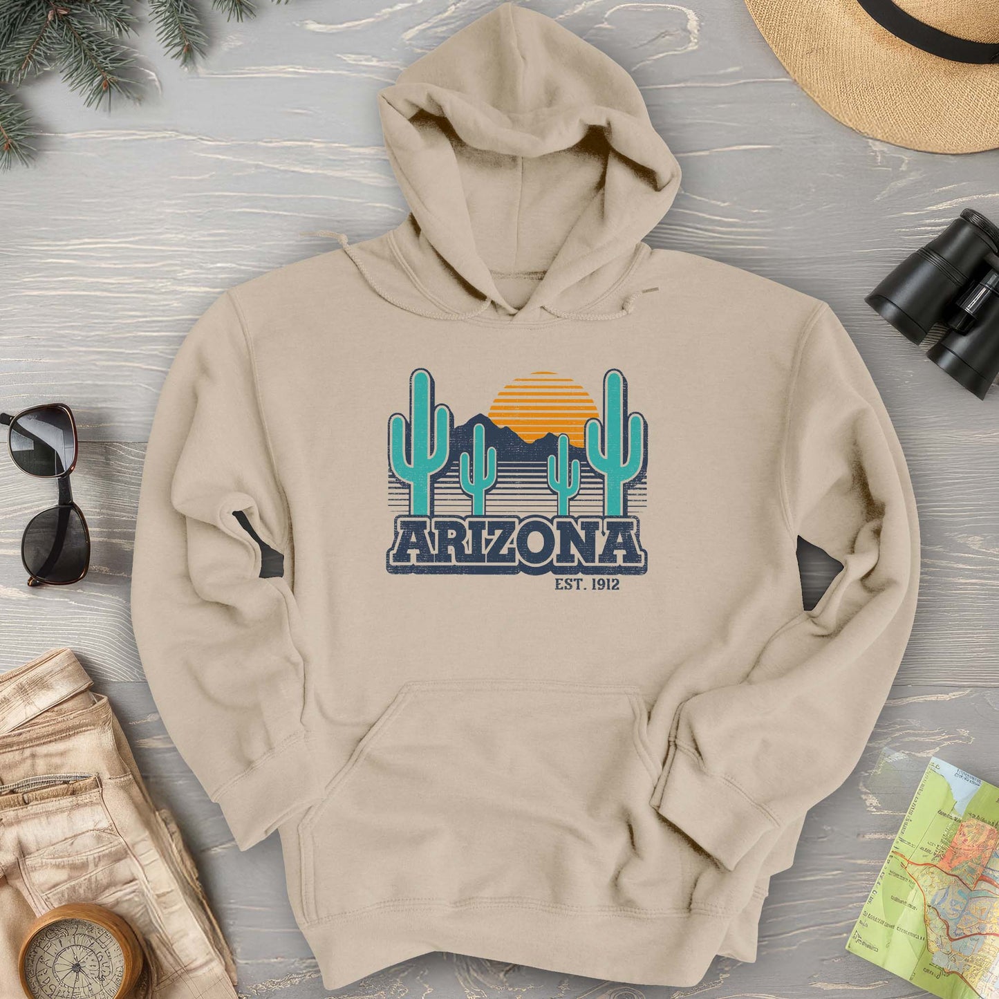 Arizona Retro Cactus Hoodie