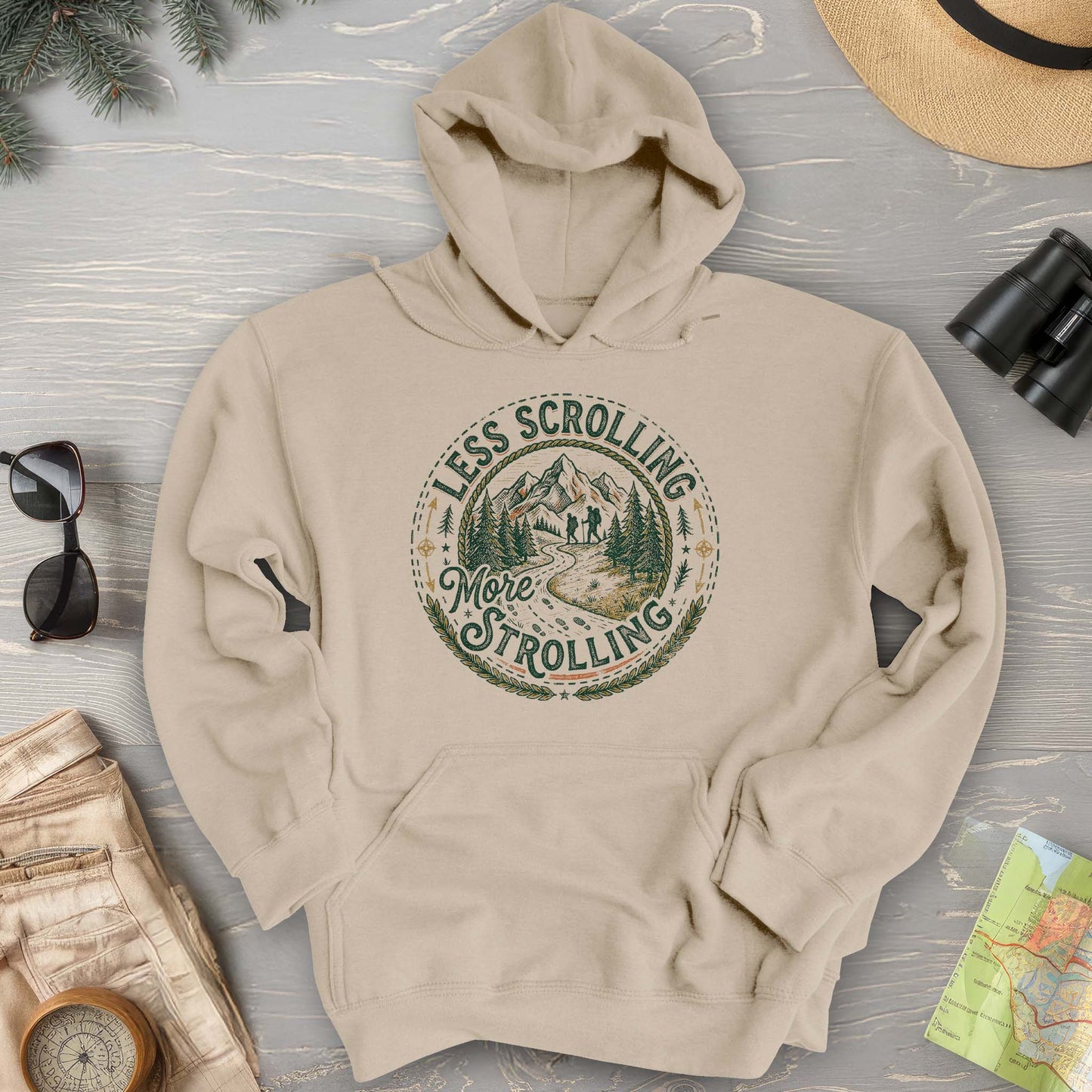 Less Scrolling More Strolling Hoodie