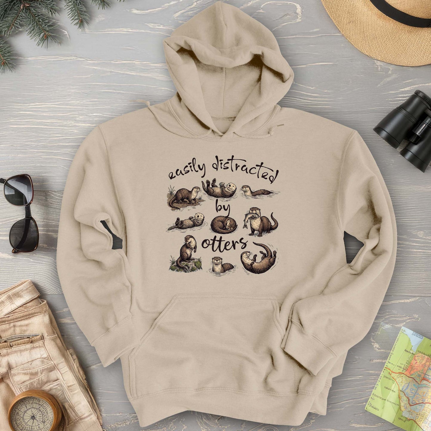 Easily Distracted By Otters Hoodie