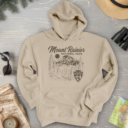 Mount Rainier Vintage Sketch Hoodie
