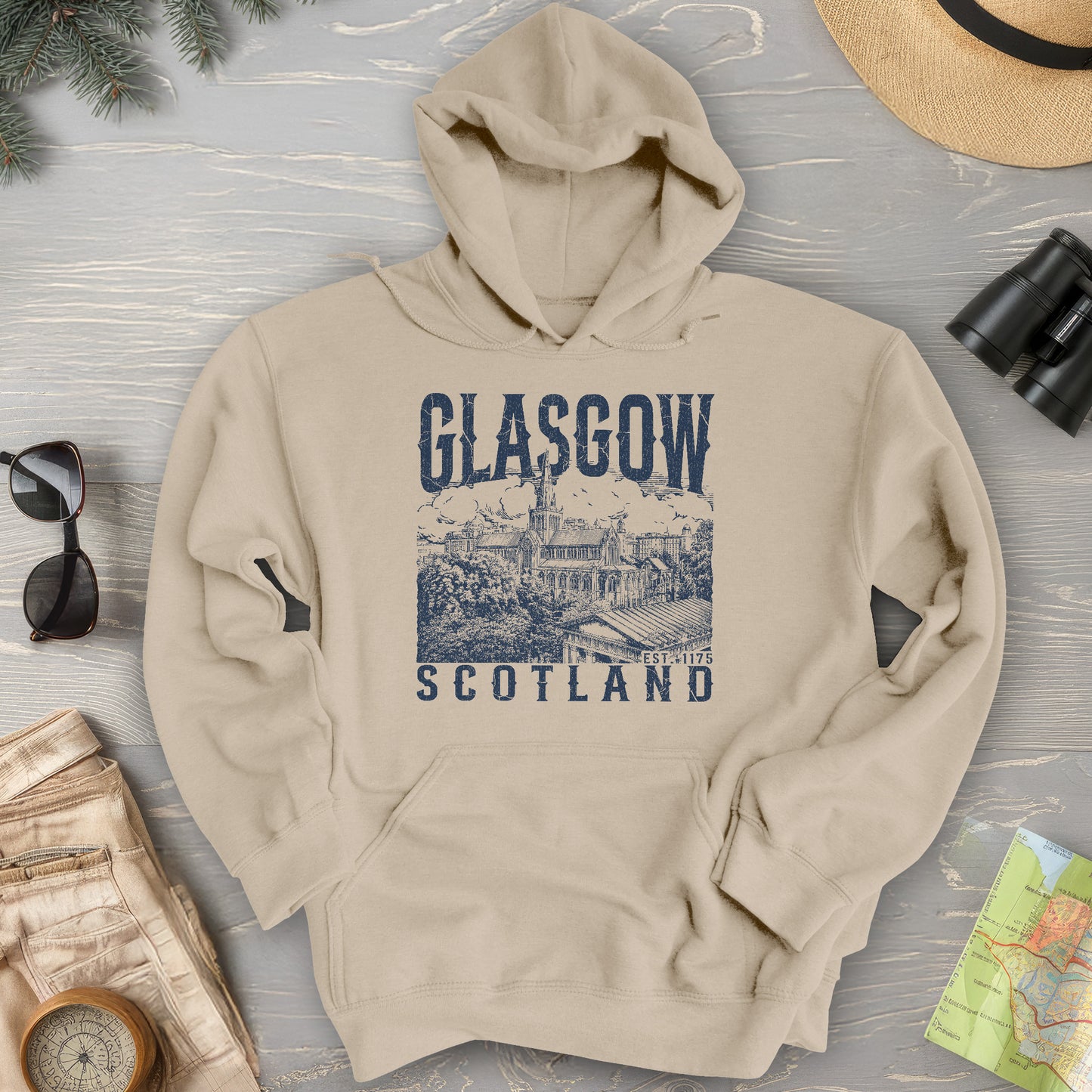 Glasgow Scotland Sketch Hoodie
