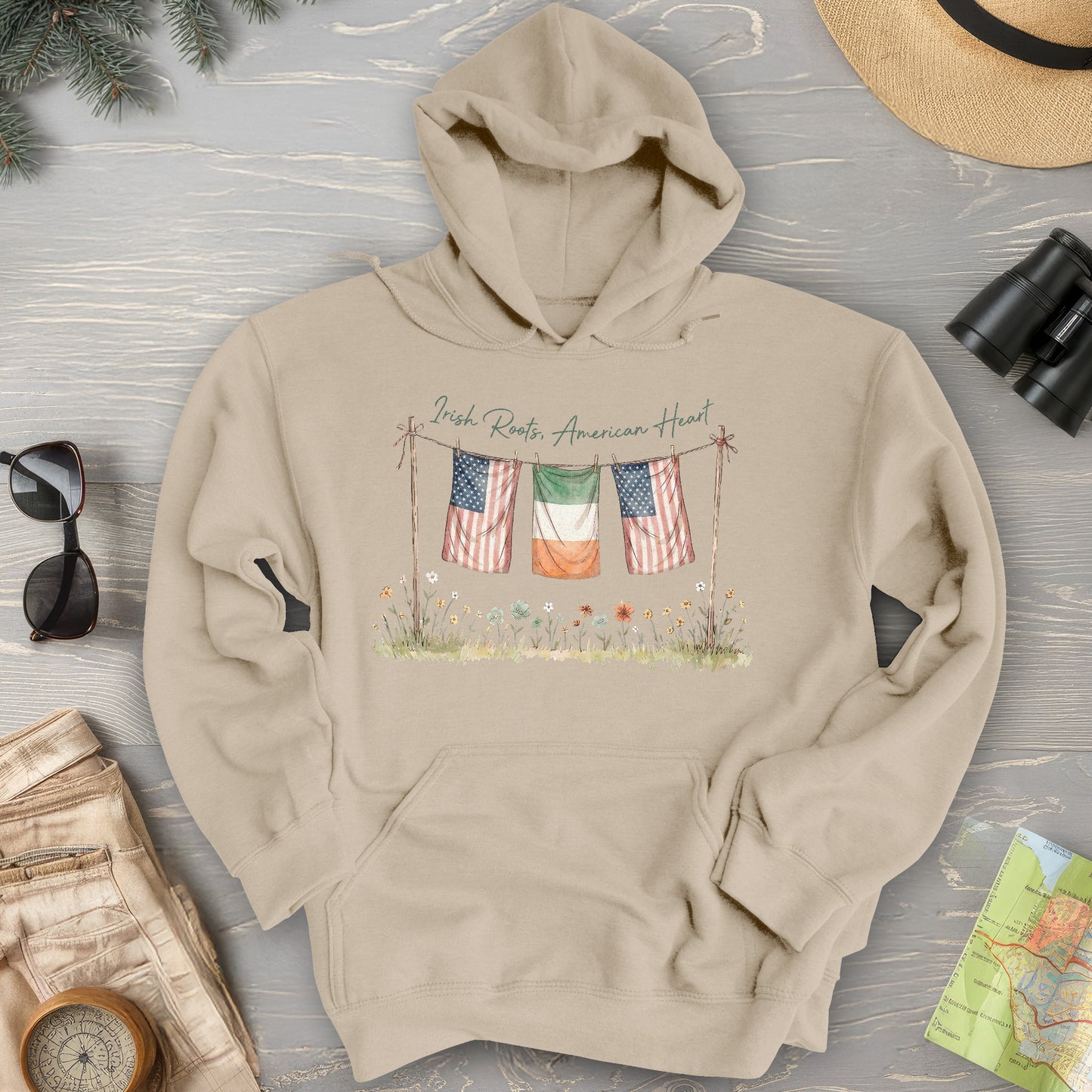 Irish Roots American Heart Hoodie