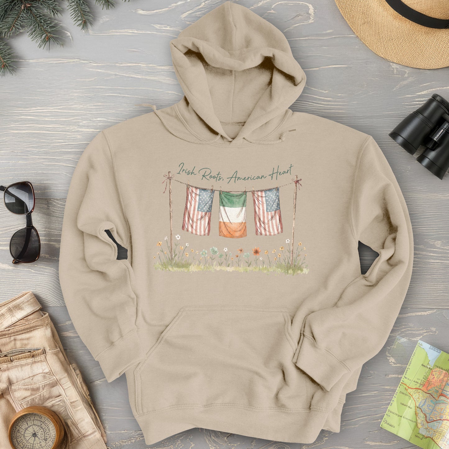 Irish Roots American Heart Hoodie