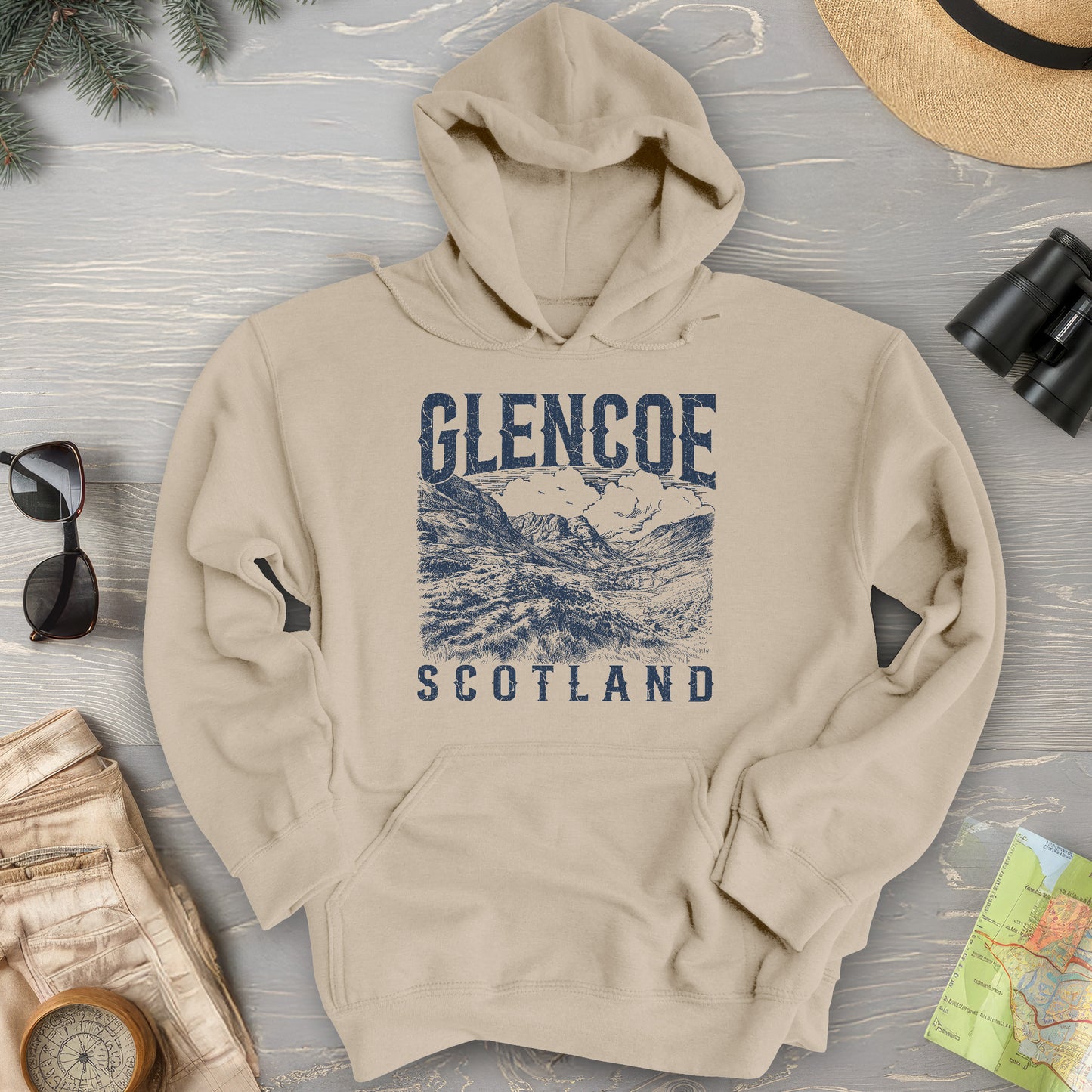 Glencoe Scotland Sketch Hoodie
