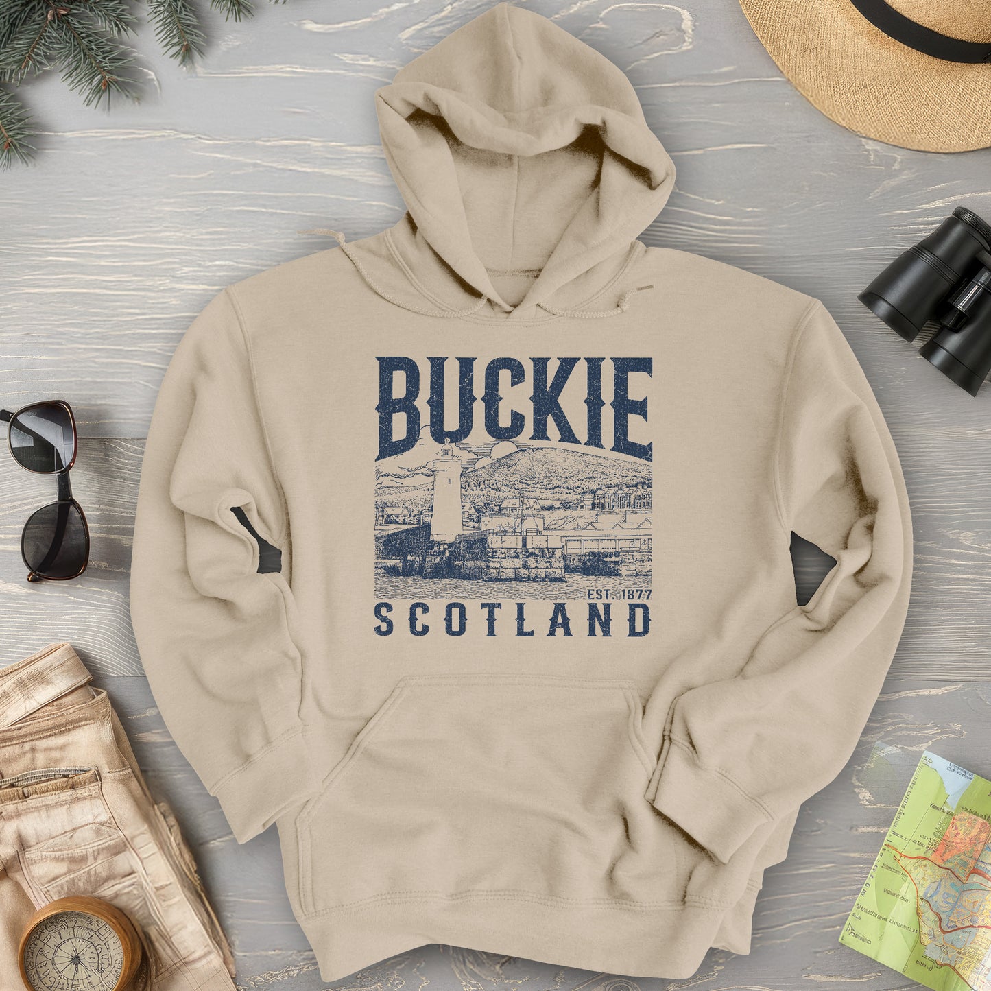 Buckie Scotland Sketch Hoodie