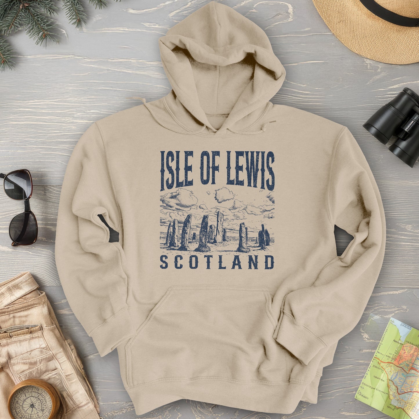 Isle of Lewis Scotland Sketch Hoodie