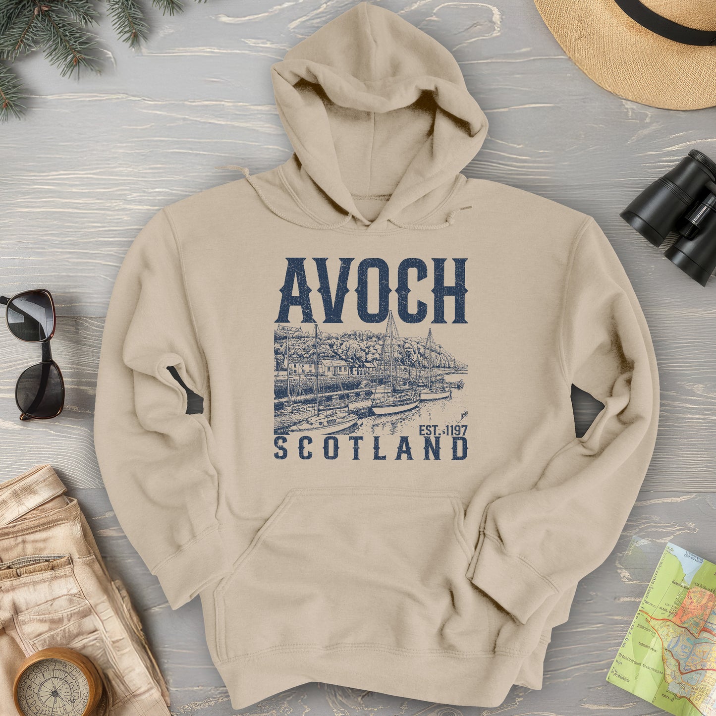 Avoch Scotland Sketch Hoodie