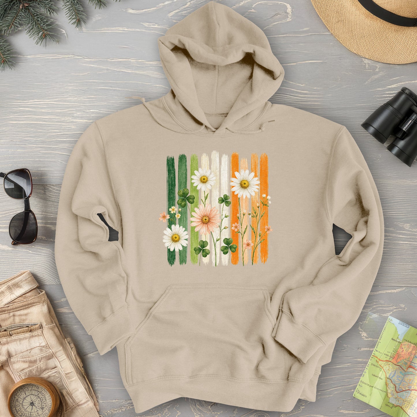 Irish Flower Stripes Hoodie