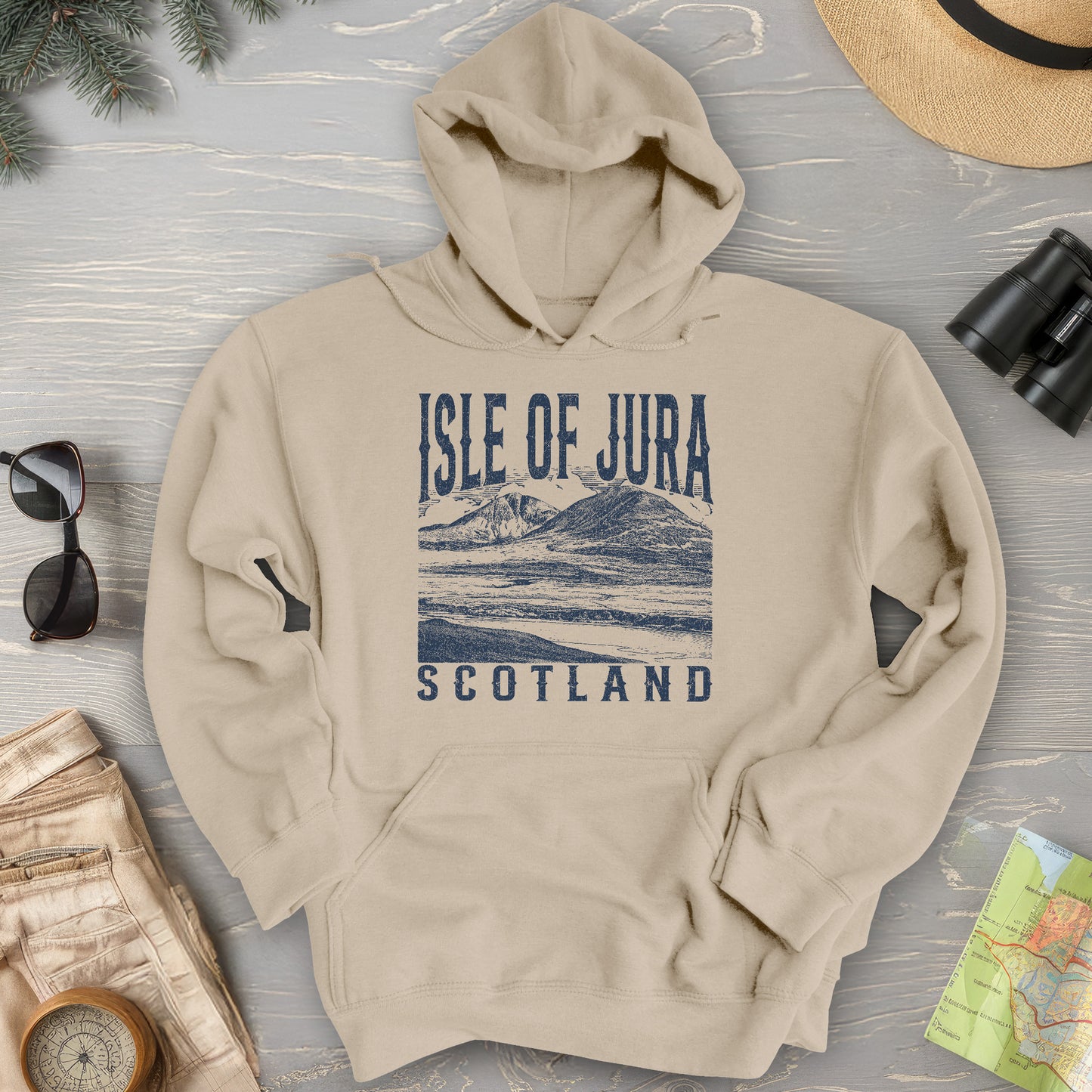 Isle of Jura Scotland Sketch Hoodie
