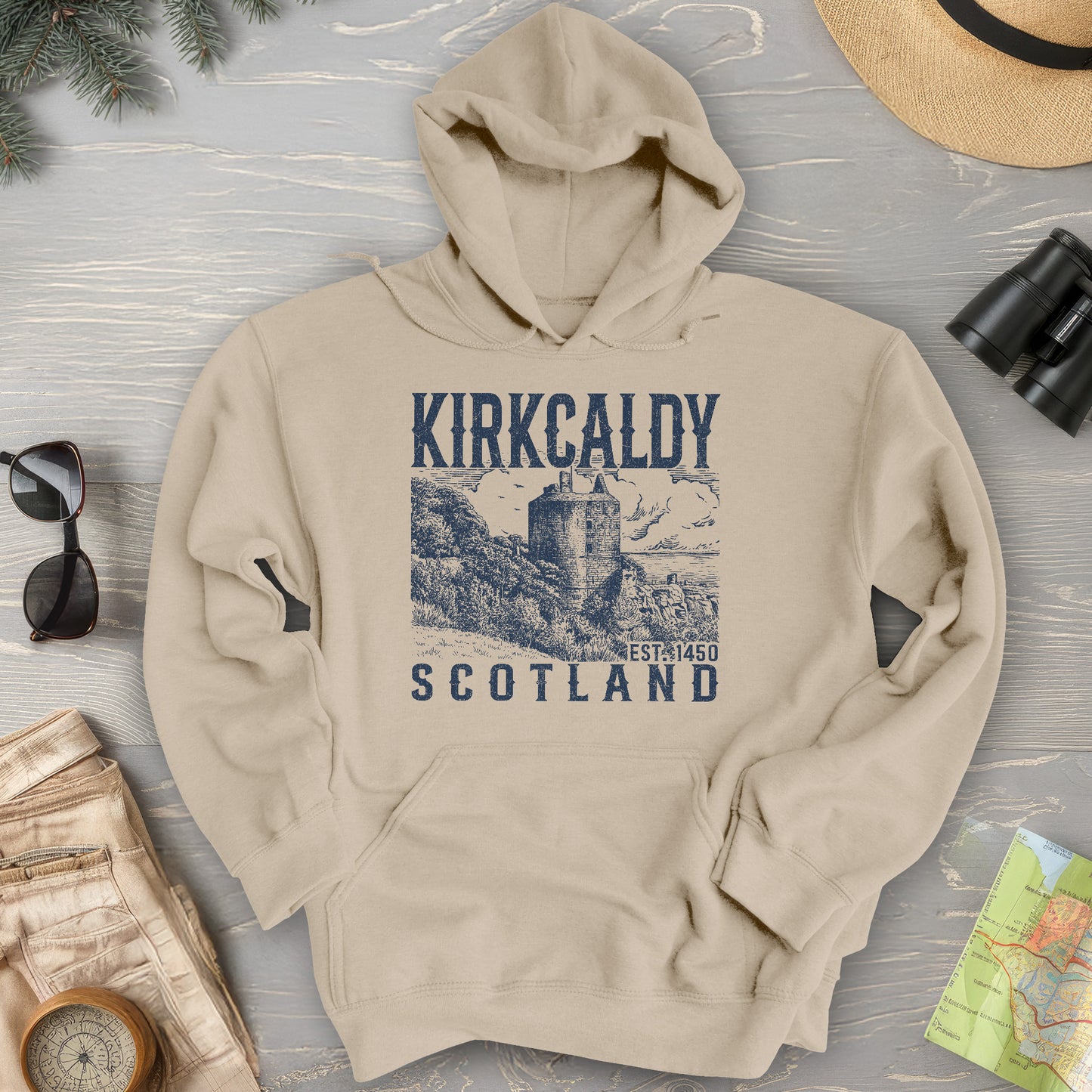 Kirkcaldy Scotland Sketch Hoodie