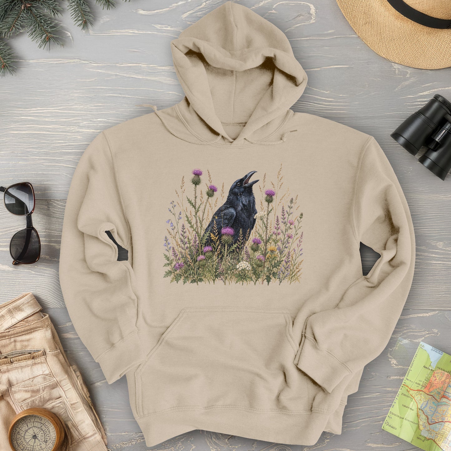 Botanical Raven Hoodie