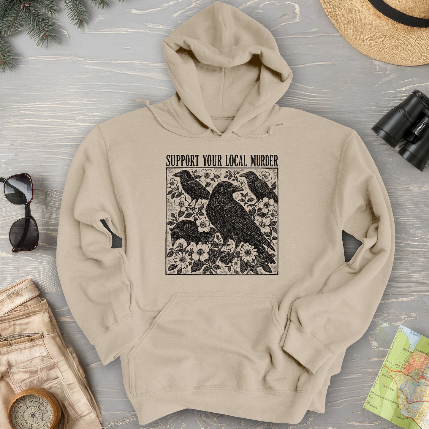Crow Local Murder Hoodie