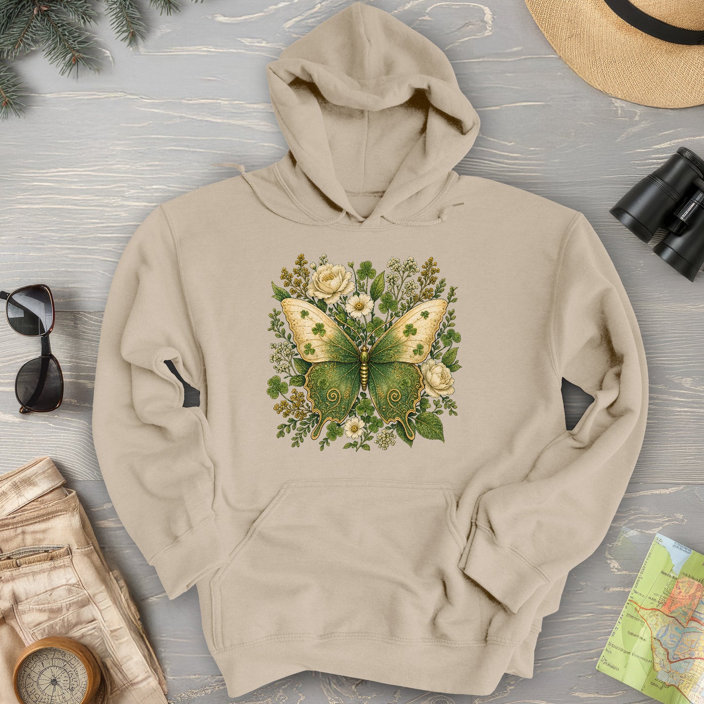 Irish Butterfly Floral Hoodie