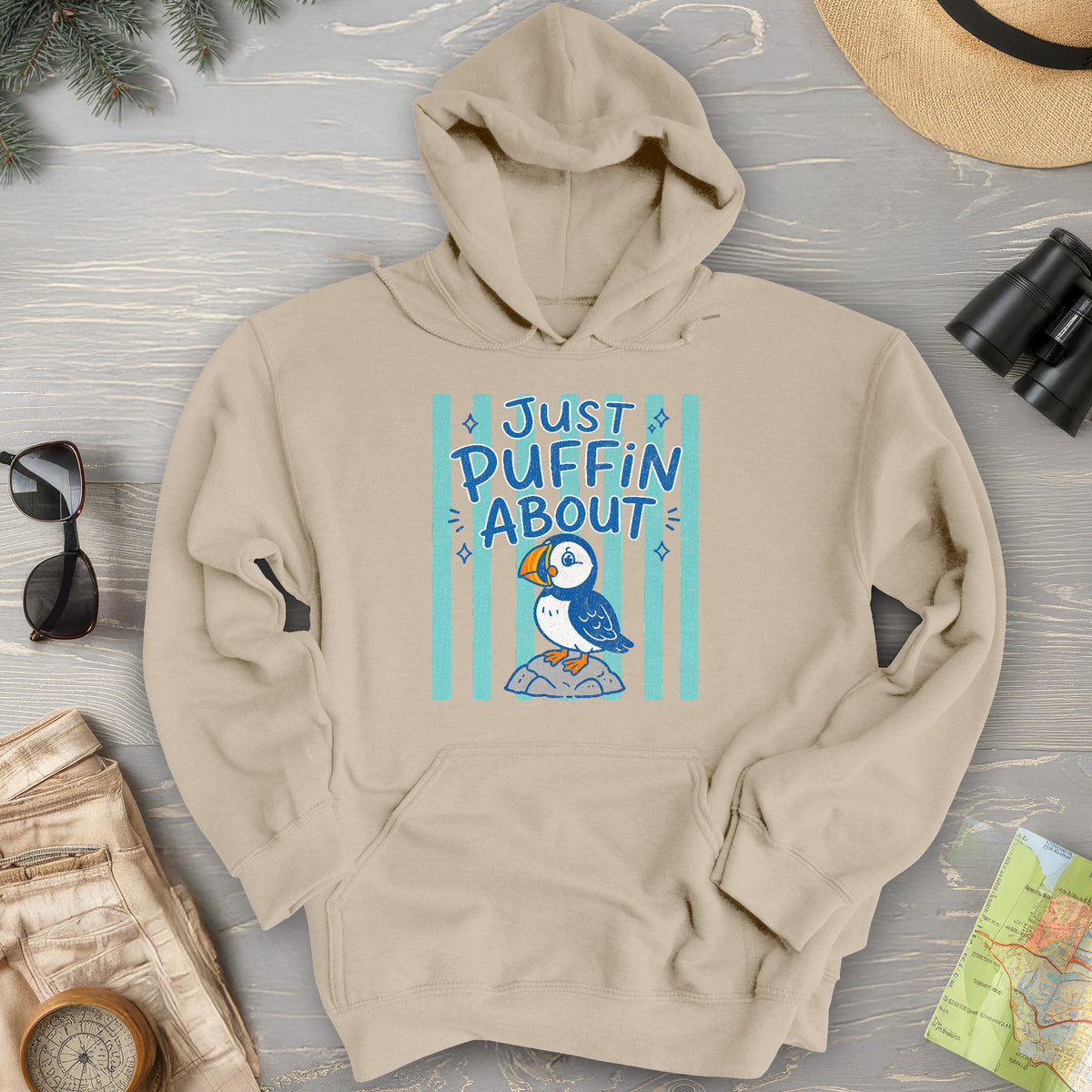Just Puffin About Stripes Hoodie