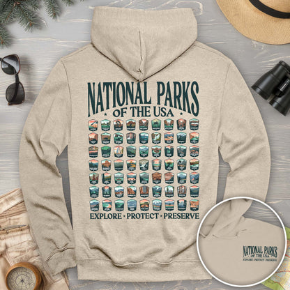 National Parks of the USA 63 Badges Hoodie