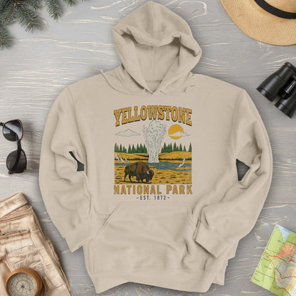 Yellowstone Old Faithful Buffalo Hoodie