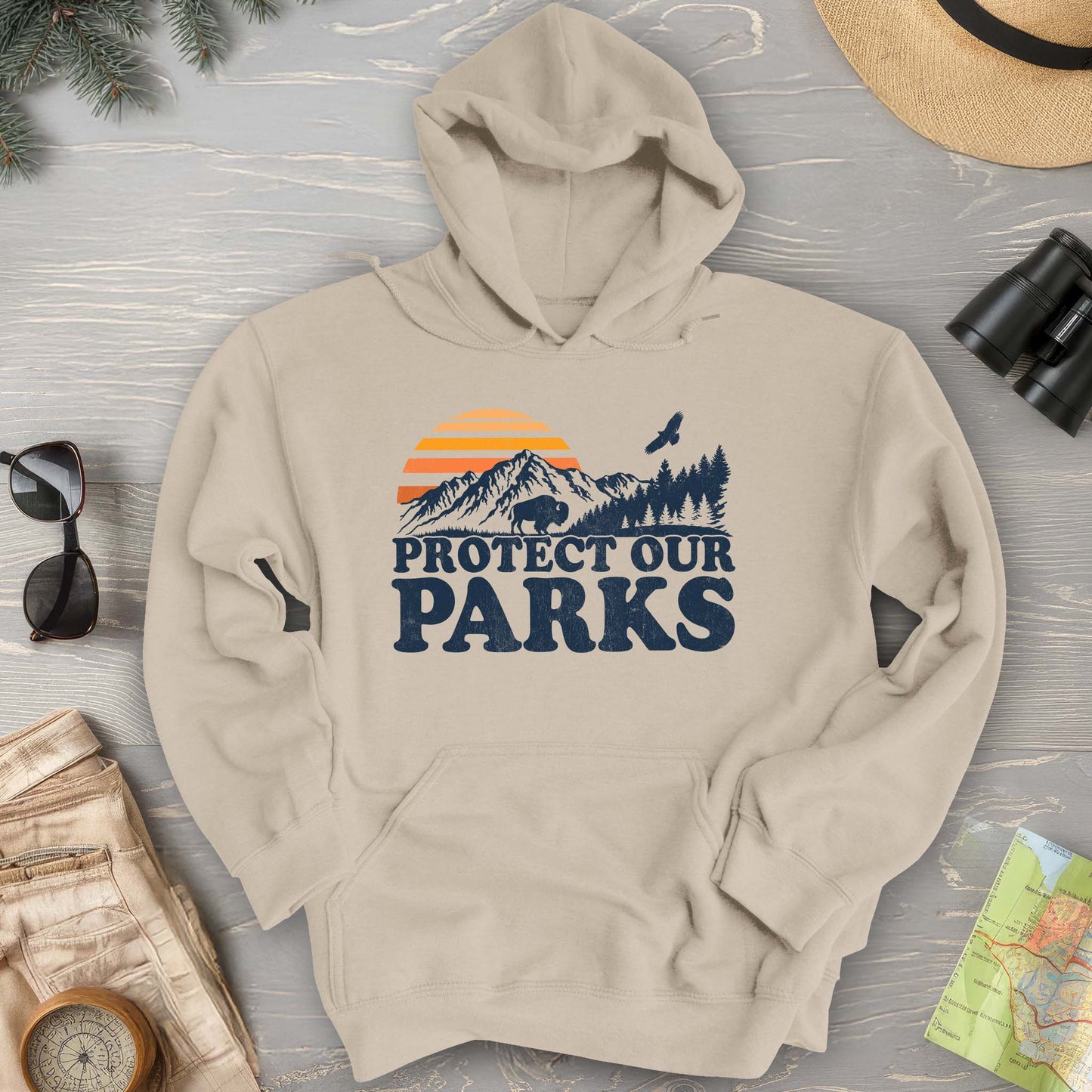 Protect our Parks Vintage Sunset Hoodie