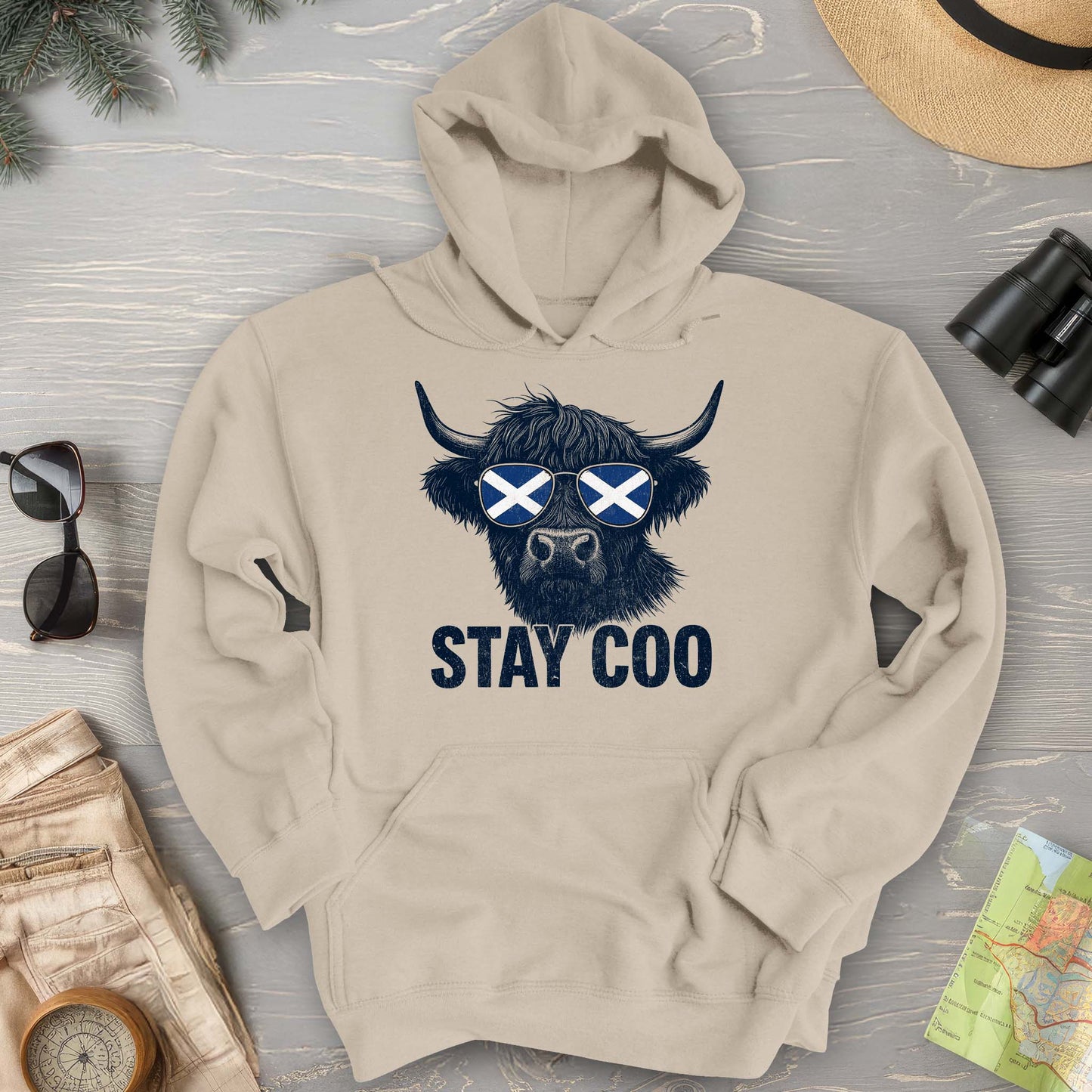 Stay Coo Highland Cow "Sunglasses" Hoodie