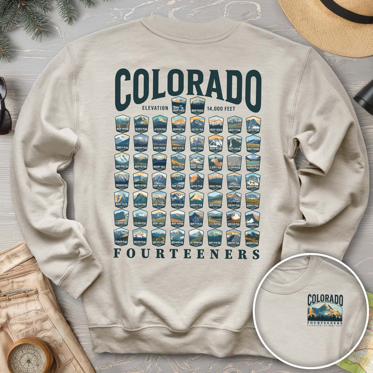 Colorado Fourteeners Front/Back Print Sweatshirt