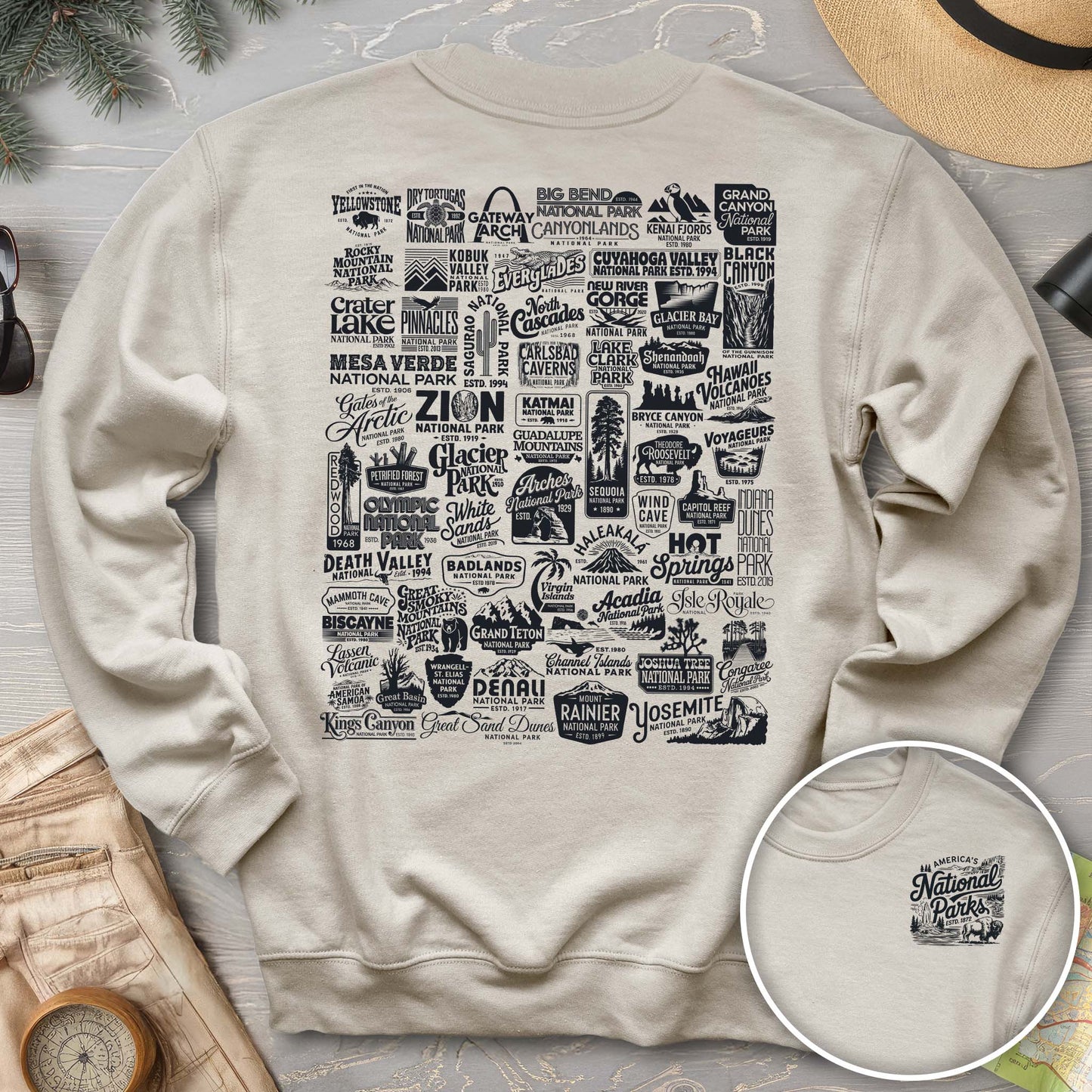 National Parks "63 Vintage Logos" Crewneck Sweatshirt