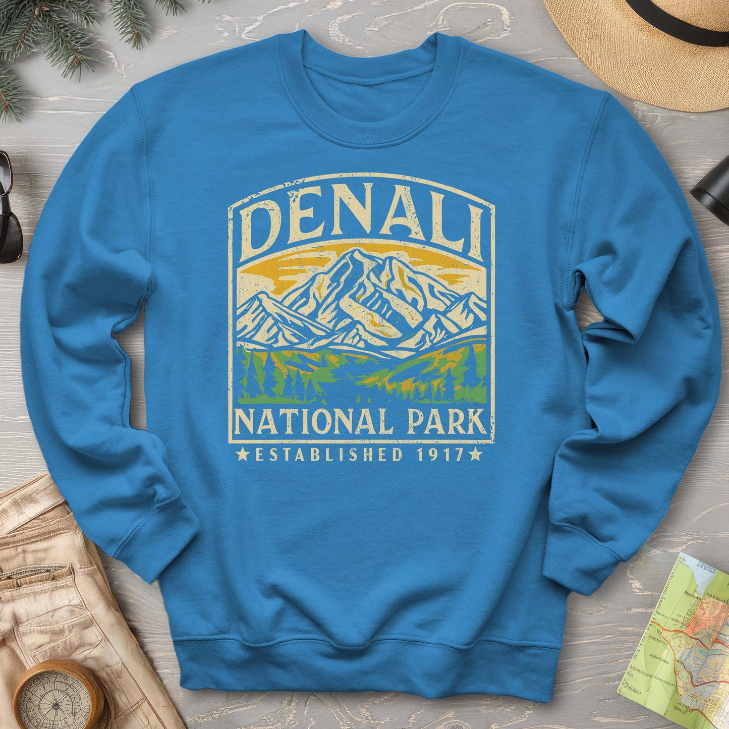 Denali National Park Vintage Crewneck Sweatshirt