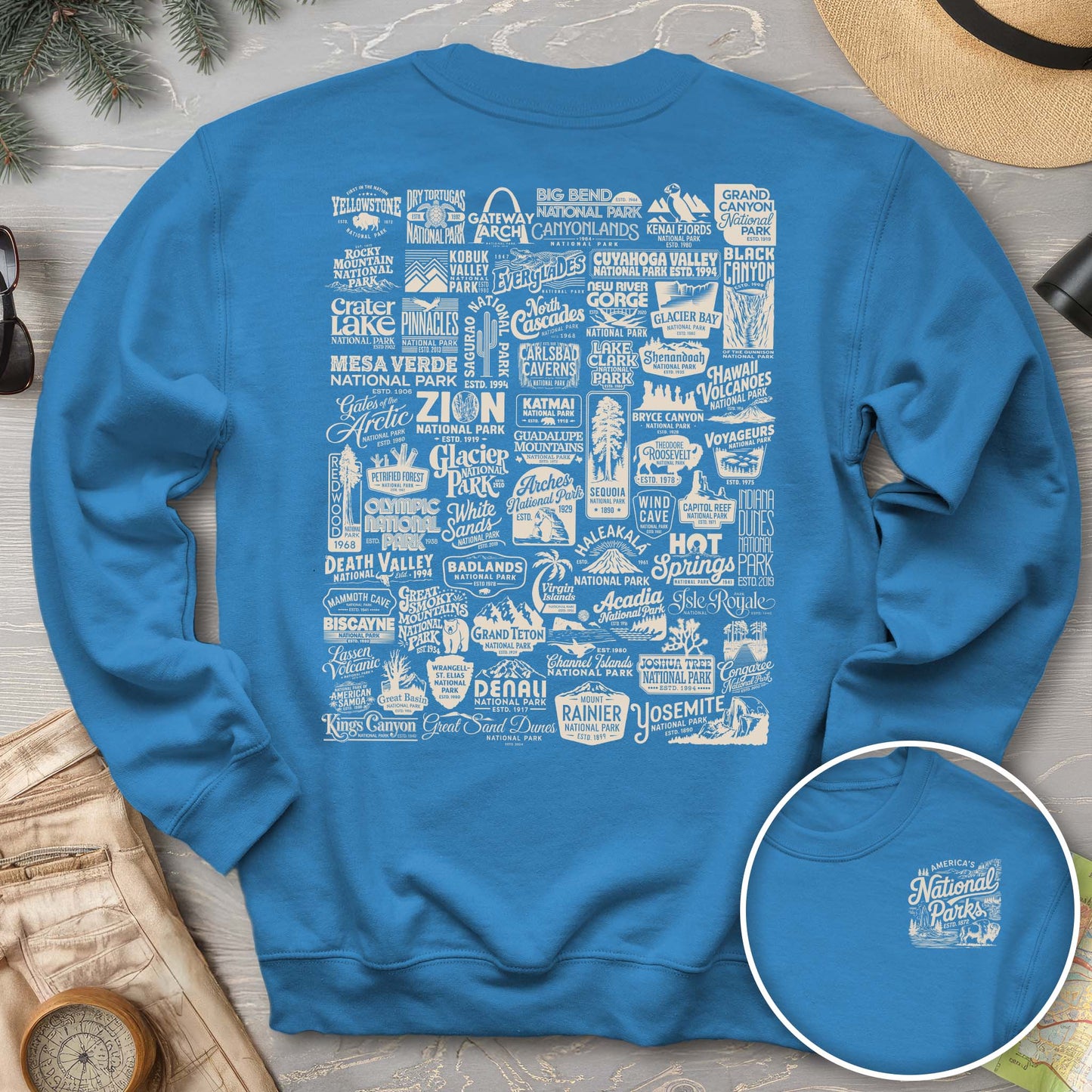 National Parks "63 Vintage Logos" Crewneck Sweatshirt