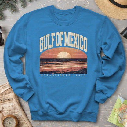 Gulf of Mexico Varsity Sunset Crewneck Sweatshirt