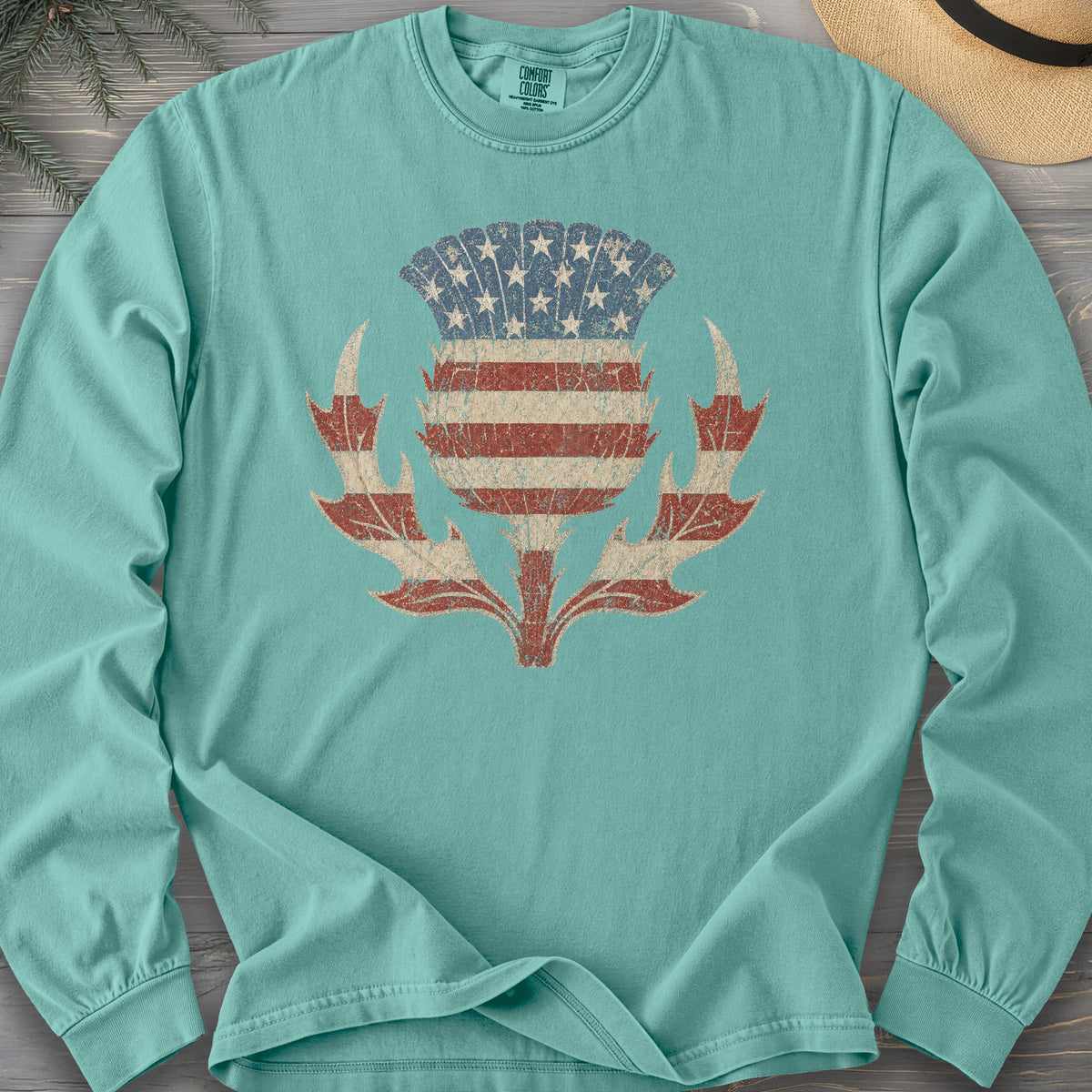 Vintage Flag Thistle Long Sleeve Shirt