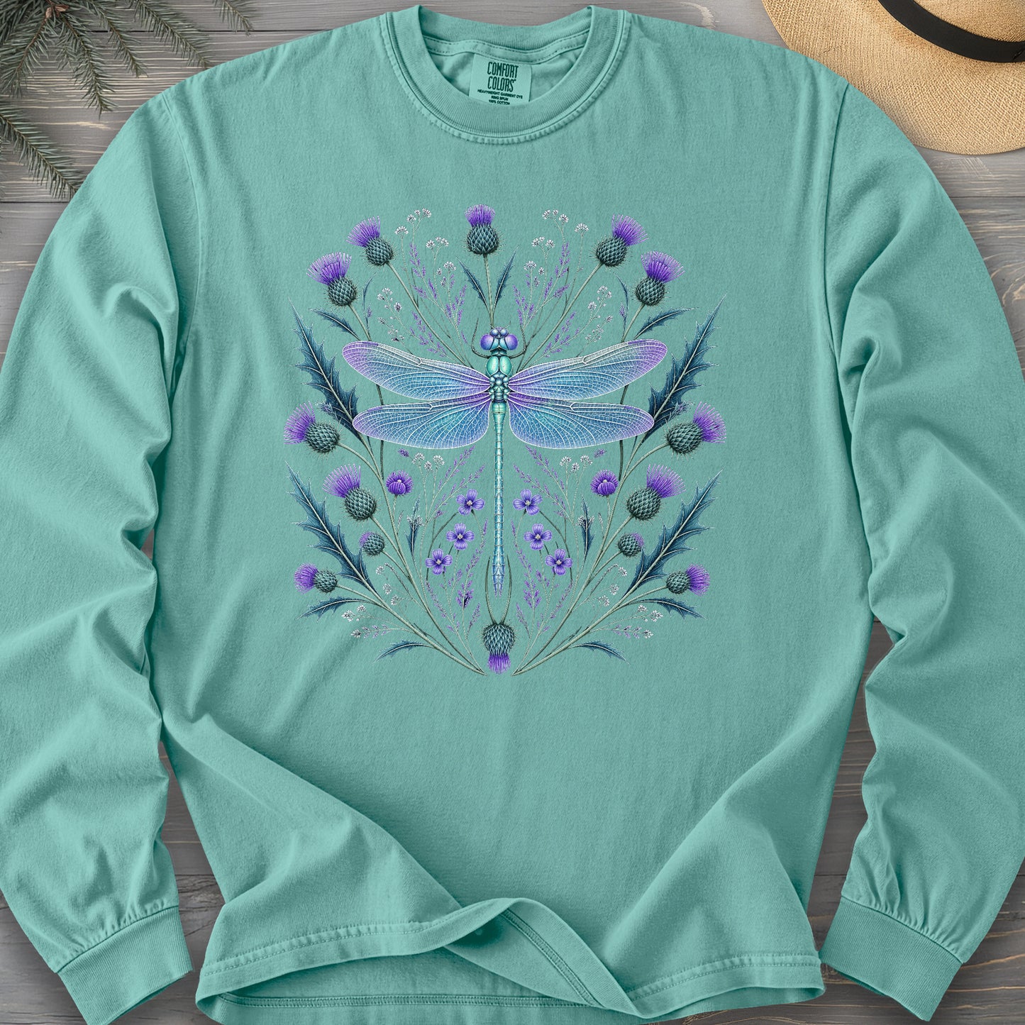 Dragonfly Thistle Long Sleeve Shirt