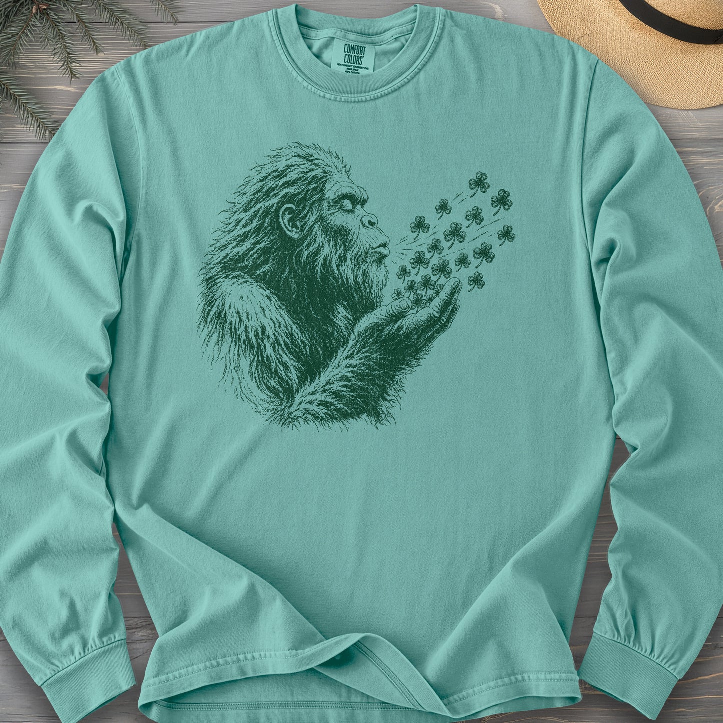 Bigfoot Shamrocks Comfort Colors 6014 Long Sleeve