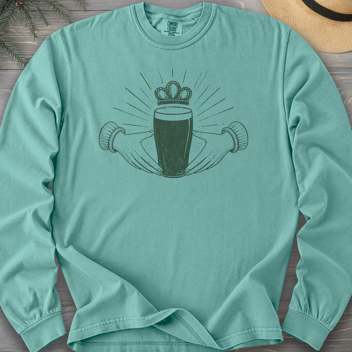 Claddagh Irish Beer Comfort Colors 6014 Long Sleeve