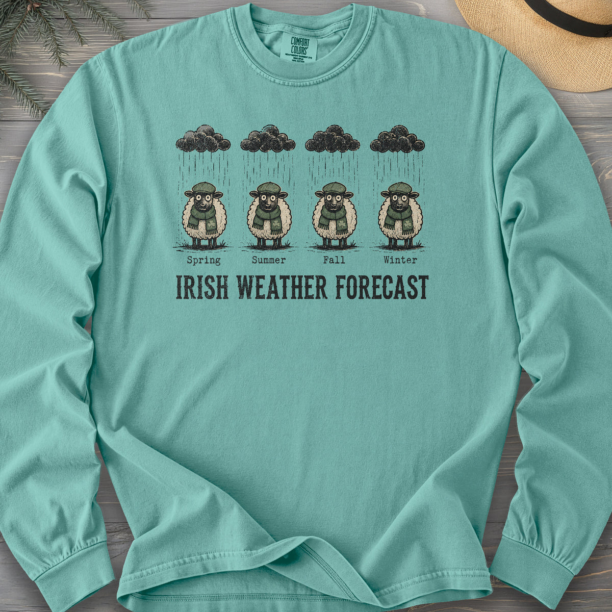 Irish Weather Forecast Comfort Colors 6014 Long Sleeve