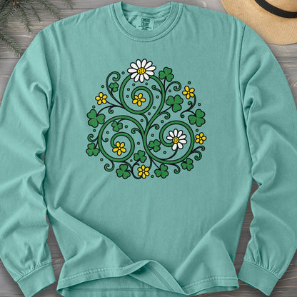 Celtic Shamrock Triskele Comfort Colors 6014 Long Sleeve