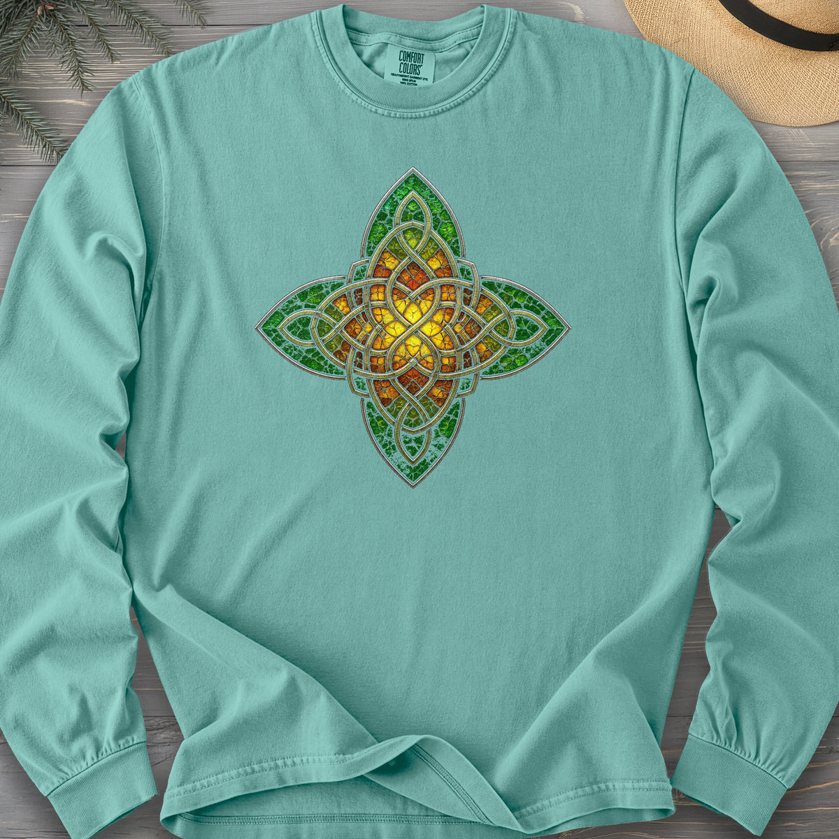 Celtic Glass Star Comfort Colors 6014 Long Sleeve