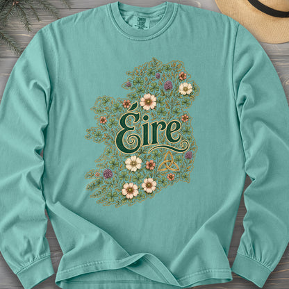 Éire Floral Map Comfort Colors 6014 Long Sleeve