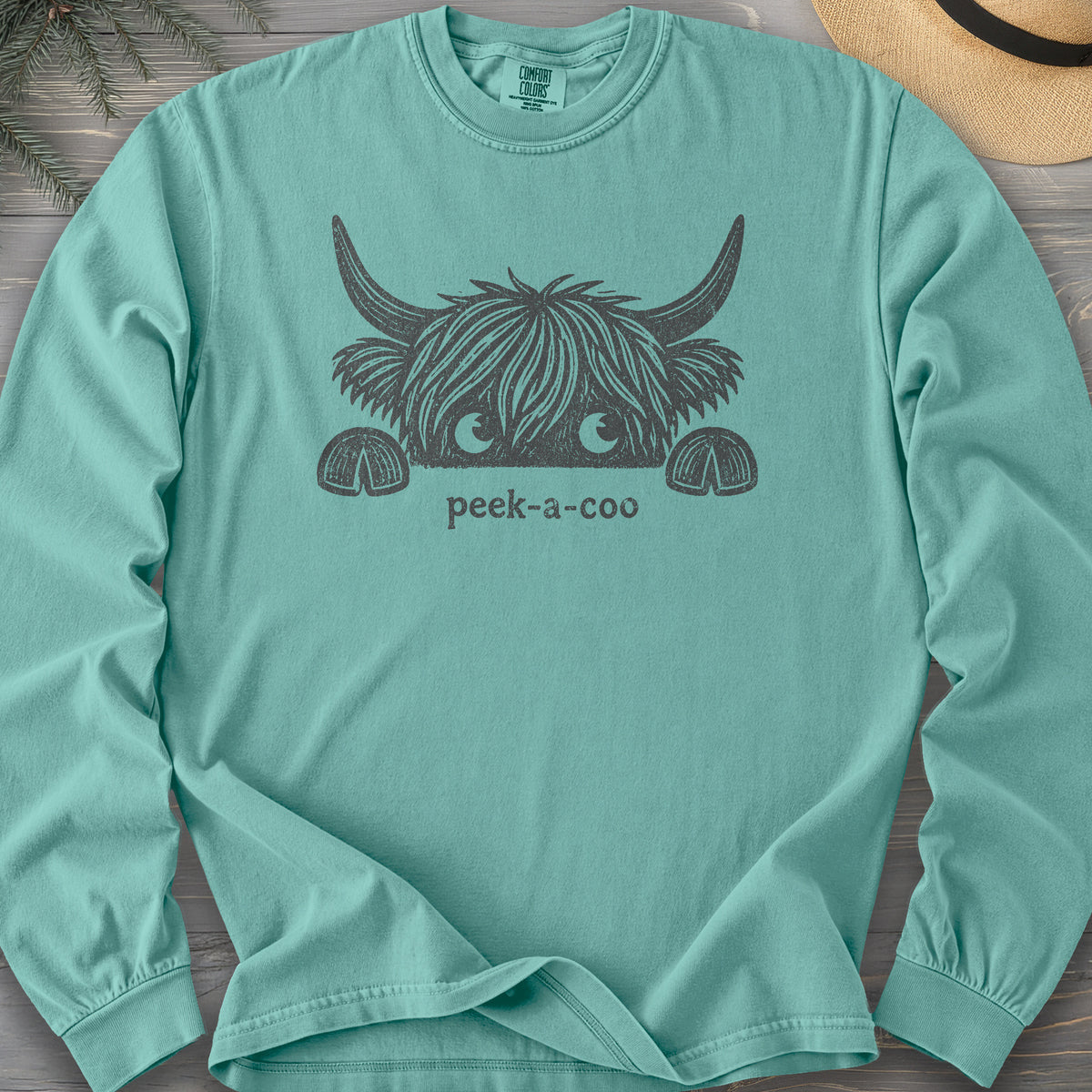 Peek-A-Coo Comfort Colors 6014 Long Sleeve