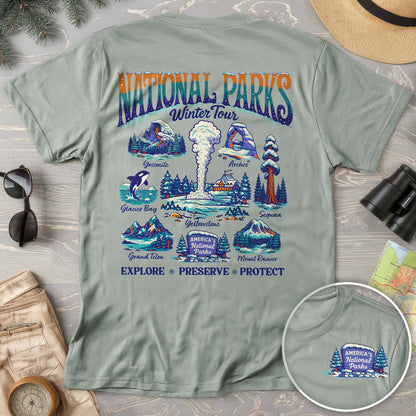 National Parks Winter Tour Front/Back Print Comfort Colors T-Shirt