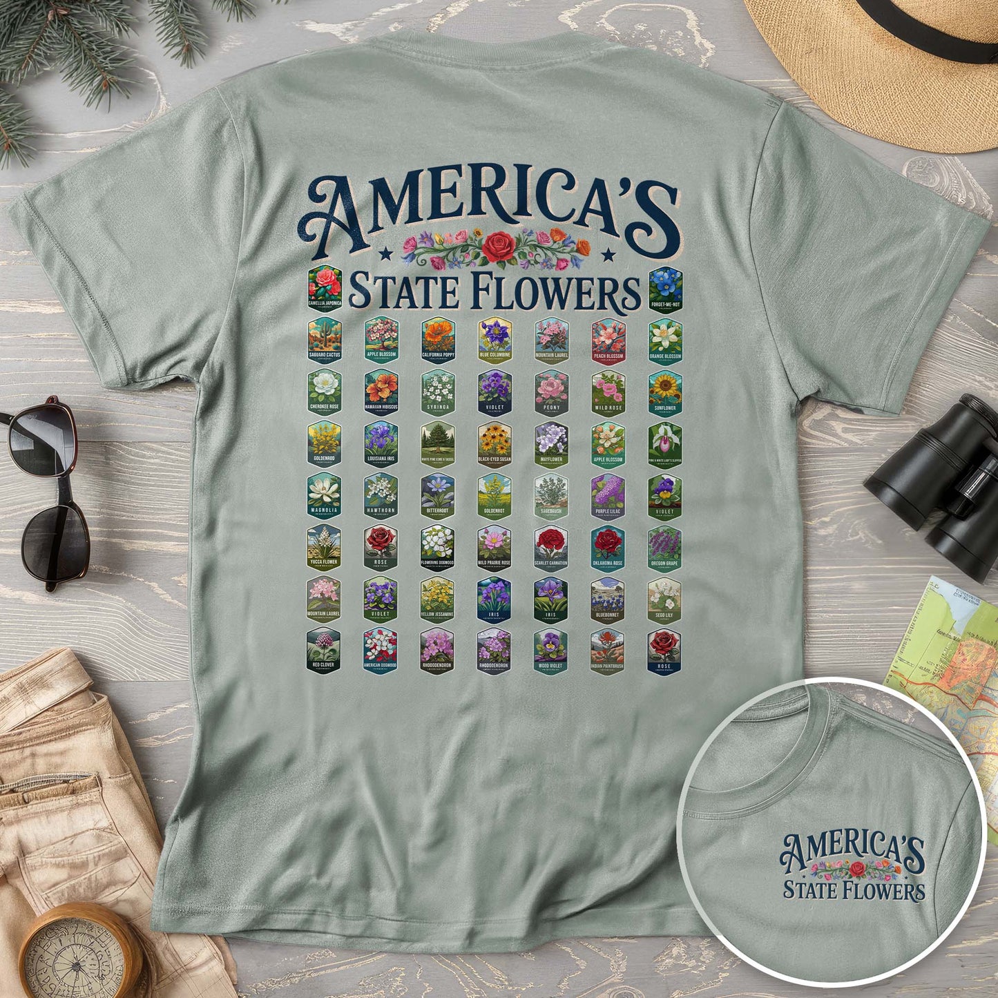 America's State Flowers Comfort Colors T-Shirt