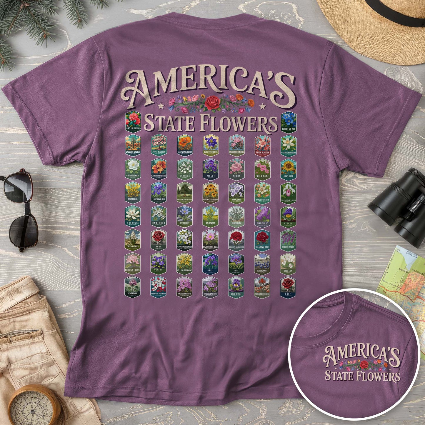 America's State Flowers Comfort Colors T-Shirt