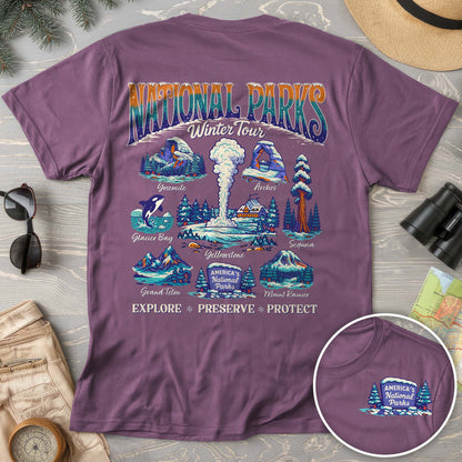 National Parks Winter Tour Front/Back Print Comfort Colors T-Shirt