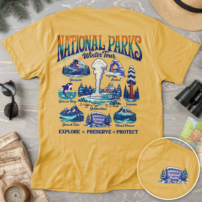 National Parks Winter Tour Front/Back Print Comfort Colors T-Shirt