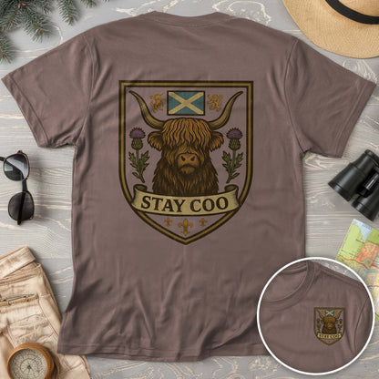 Highland Cow "Scottish Heraldry" Front/Back Print Comfort Colors T-Shirt