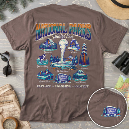 National Parks Winter Tour Front/Back Print Comfort Colors T-Shirt