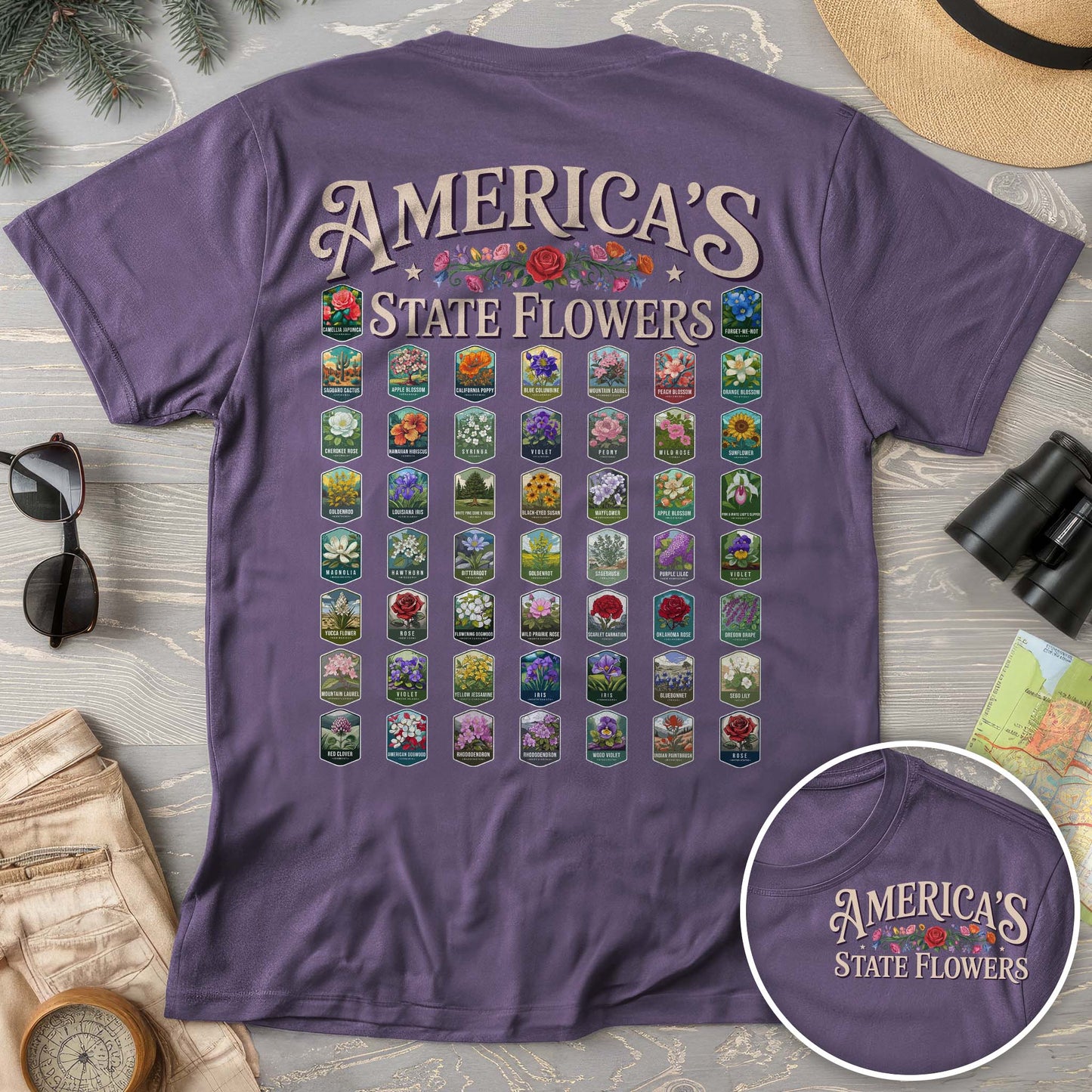 America's State Flowers Comfort Colors T-Shirt
