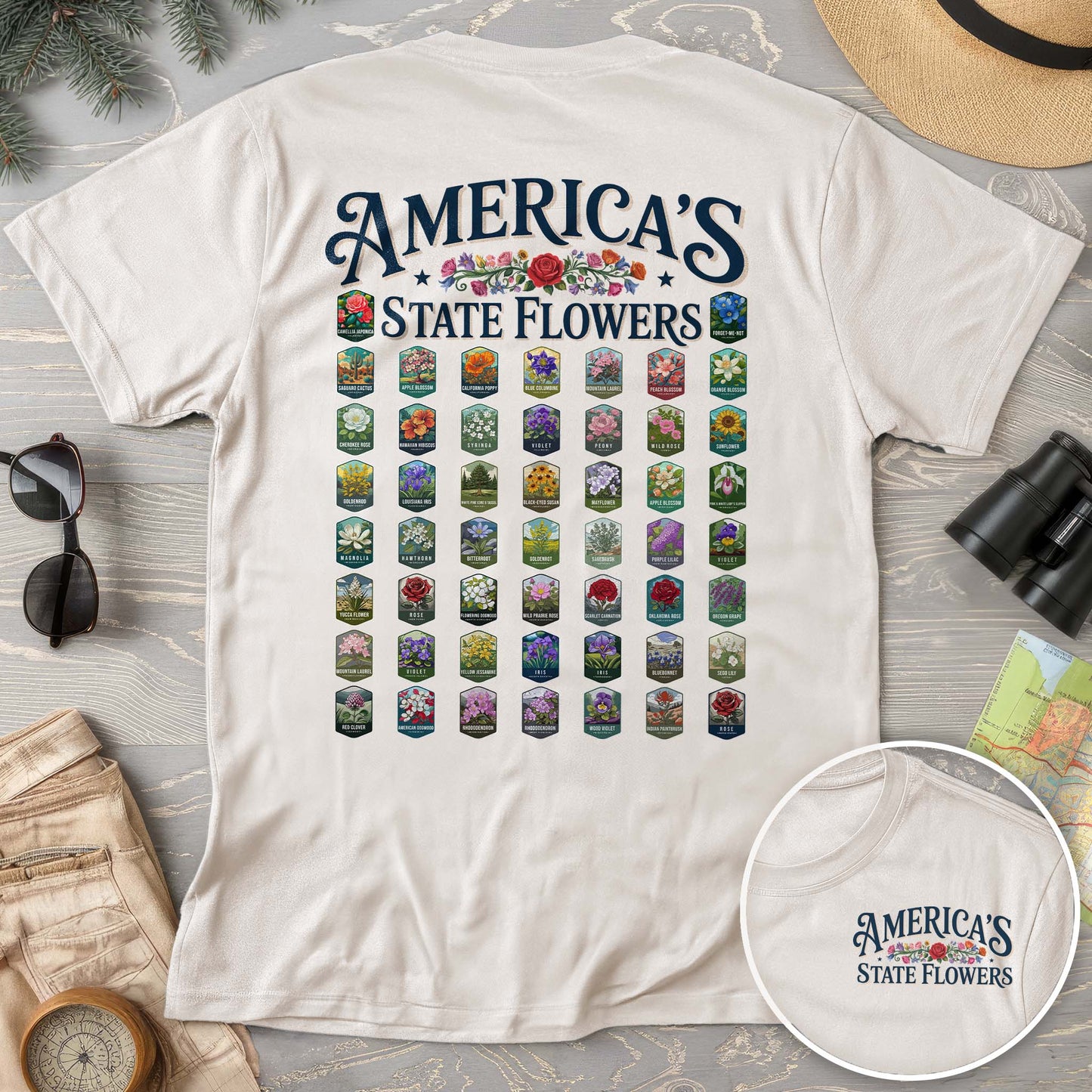 America's State Flowers Comfort Colors T-Shirt