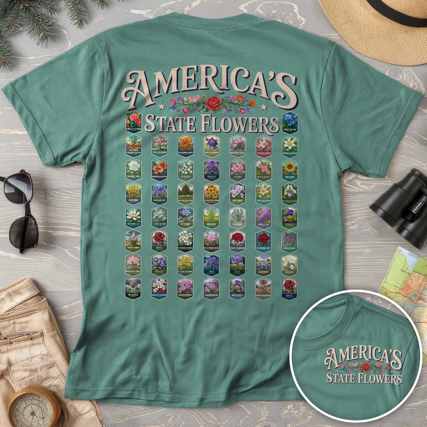 America's State Flowers Comfort Colors T-Shirt