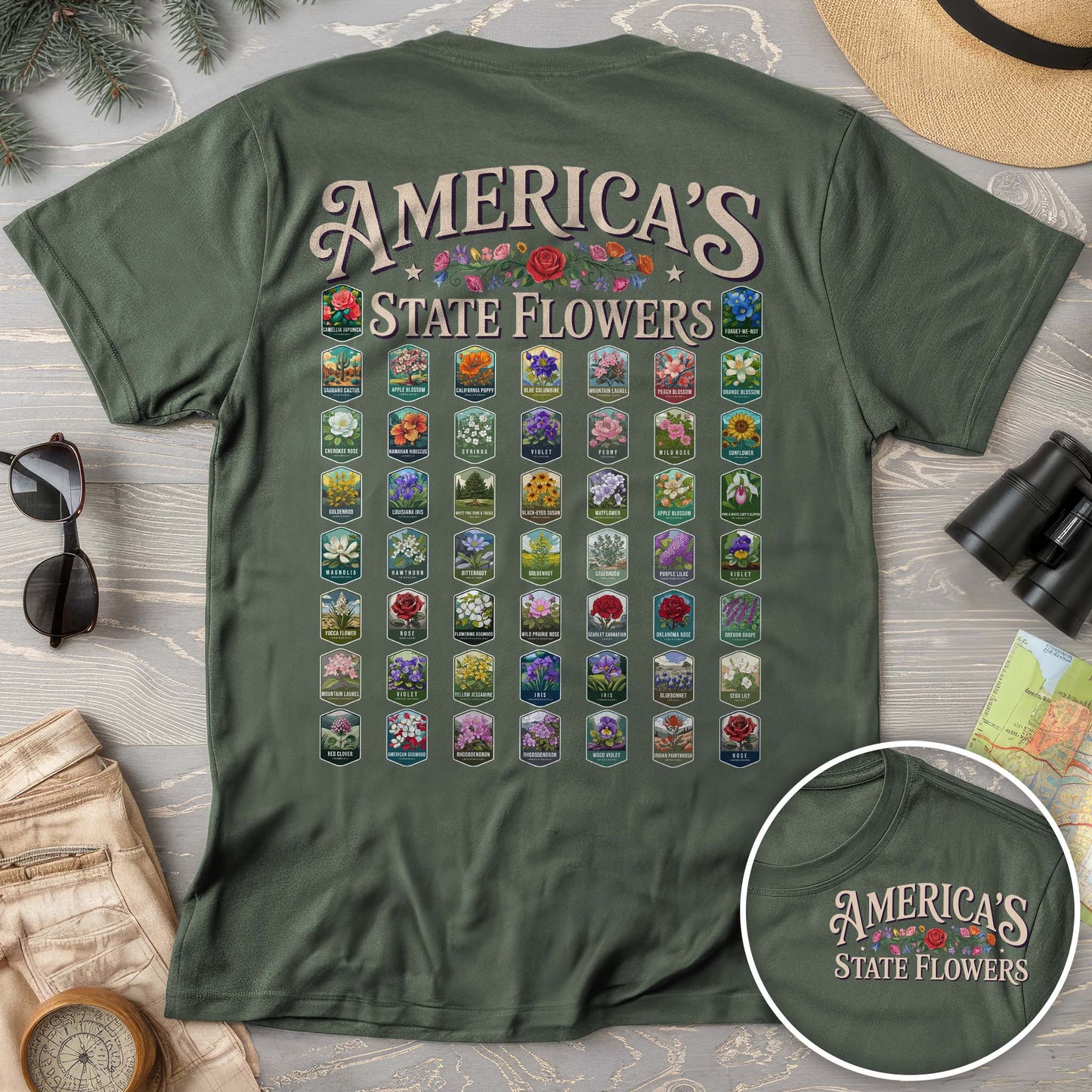 America's State Flowers Comfort Colors T-Shirt